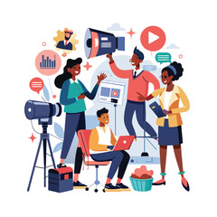 Black people team illustration