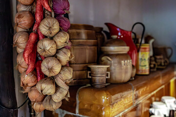 classic kitchen, garlic and papika