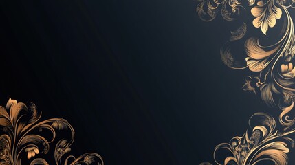 Elegant Floral Background Design with Gold and Dark Texture