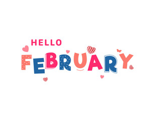 Hello February design illustration background