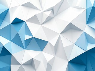 Obraz premium Abstract Blue and White Low Poly 3D Geometric Background
