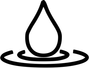 black line water illustration on white background