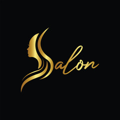 Creative minimal feminine letter S with the face salon logo