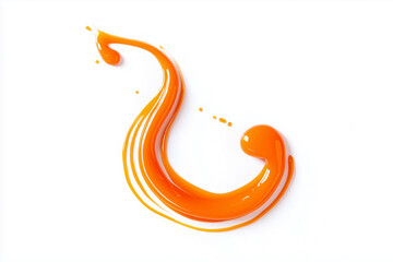 Abstract orange liquid splash on clean white background
