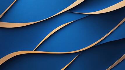 Abstract Blue and Gold Waves Background for Modern Design Projects