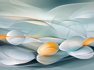 Abstract Smooth Stones and Flowing Lines Digital Art