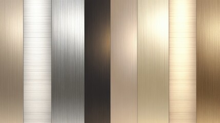 Diverse Metallic Textures in Vertical Stripes for Design Use