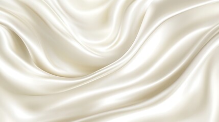 Creamy White Silk Draped Fabric Texture