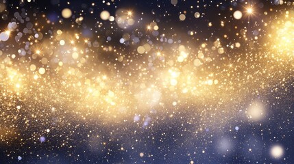 Fototapeta premium Magical Golden Bokeh Effect for Festive and Celebratory Themes
