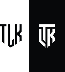 Initial letter TLK monogram vector logo