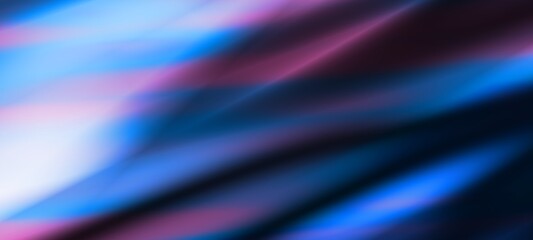 Fototapeta premium Dark blue digital abstract background with ultraviolet neon glow, blurry light lines, waves
