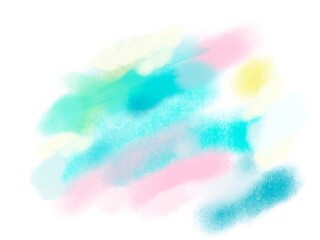 青や緑やピンクのカラフルなパステルカラーの水彩の背景素材