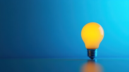 light bulb on blue background