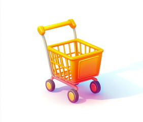 3D icon of a shopping cart