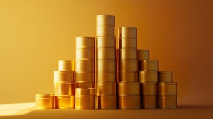 Oil barrels stacked in storage, symbolizing the global reliance on fossil fuels and the need for sustainable energy solutions.