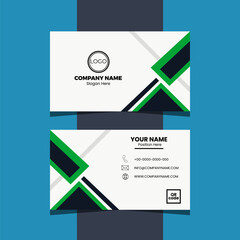 Modern Business Card Design with Green and Black Accents