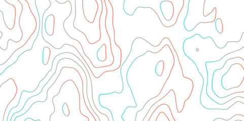 Abstract design seamless pattern with line topographic map. geographic mountain relief. retro topographic map. geographic contour map grid backdrop paper texture. terrain path isolated on background.