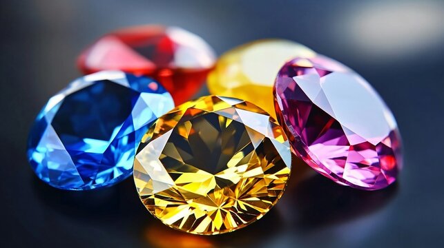 Vibrant Gemstones Collection: Sparkling Sapphire, Ruby, Topaz, and Amethyst