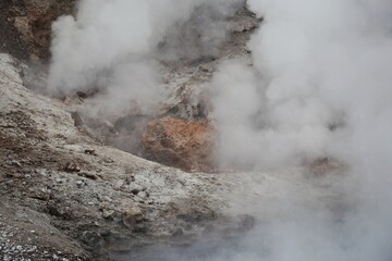 boiling water in the hot springs