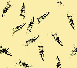 Abstract water color black seamless patterns