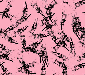 Abstract water color black seamless patterns