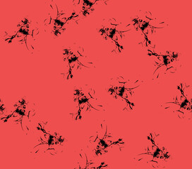 Abstract water color black seamless patterns