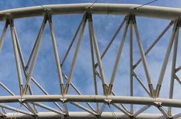 close-up view of the architectural construction of a modern bridge in Rome