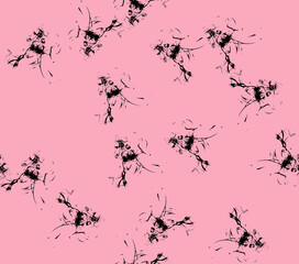 Abstract water color black seamless patterns