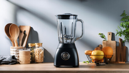 kitchen interior dark blender
