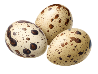 Quail eggs isolated on white background.PNG transparent

