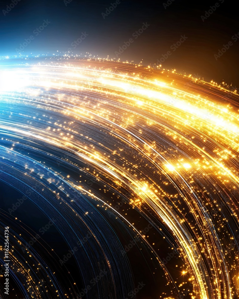Poster vibrant streams of light create a mesmerizing cosmic dance in the dark expanse