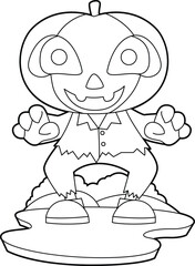 Jack O Lantern Halloween Pumpkin Vector Graphic Art Illustration