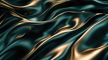 Obraz premium Smooth Satin Fabric Flow with Elegant Golden Highlights