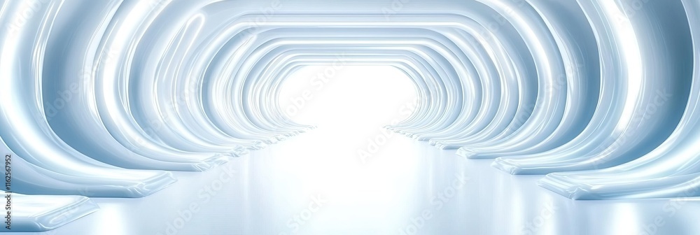 Aufkleber Exploring a Futuristic Corridor With Soft Glowing Lights in a Minimalistic Design