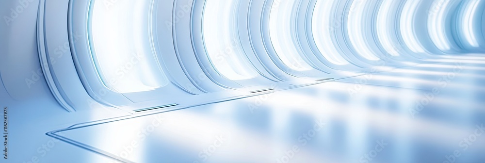 Poster discover a futuristic, minimalistic space with backlighting and sci-fi elements
