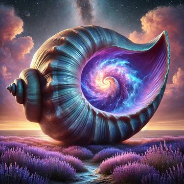  A giant iridescent nebula seashell 