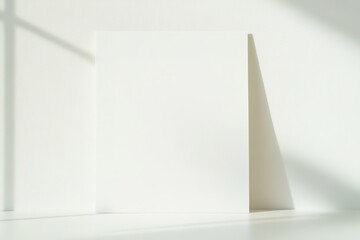 Fototapeta premium blank easter card with minimal bunny design centered on white background softly lit with gentle shadows