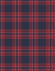 Plaid fabric pattern, blue, brown, cream, seamless for textiles, and for designing clothes, skirts or decorative fabrics. Vector illustration.