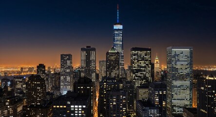 Urban skyline at night where each window tells a story of life within