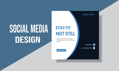 Digital business marketing banner for social media post template