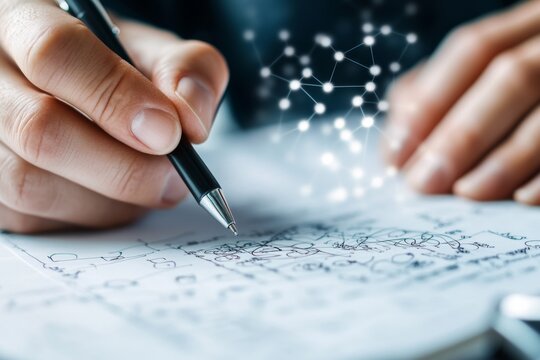 A close-up of a test-taker hand filling out a pattern-recognition question with a pen, symbolizing focus