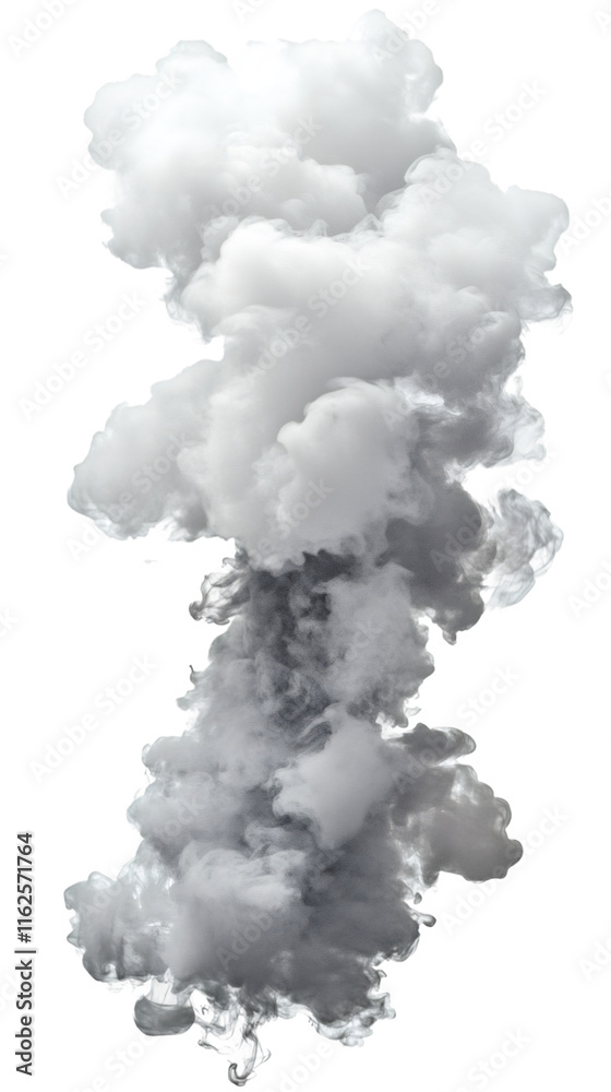 Aufkleber realistic smoke effect with white and gray colors, isolated on transparent background, ideal for com