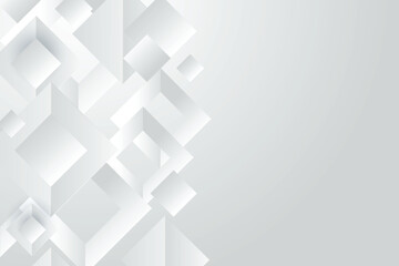 Fototapeta premium Abstract white background. Minimal geometric white light background abstract design.