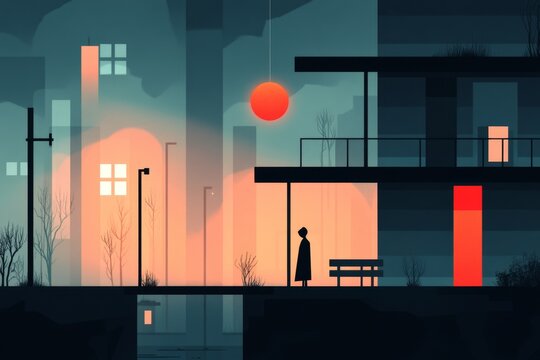 A dark study room with an ominous glowing puzzle book and shadowy figures observing the test-taker