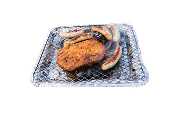 Disposable grill isolated on transparent background