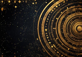 Fototapeta premium Golden Celestial Mandala: A Luxurious Cosmic Artwork