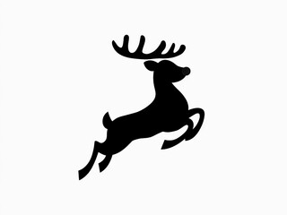 Obraz premium Christmas elements silhouette, reindeer black silhouette set vector
