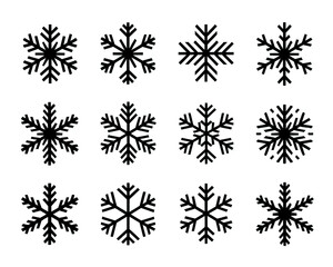 Christmas snowflakes silhouette vector