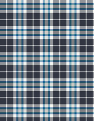 Plaid fabric pattern, blue, brown, cream, seamless for textiles, and for designing clothes, skirts or decorative fabrics. Vector illustration.