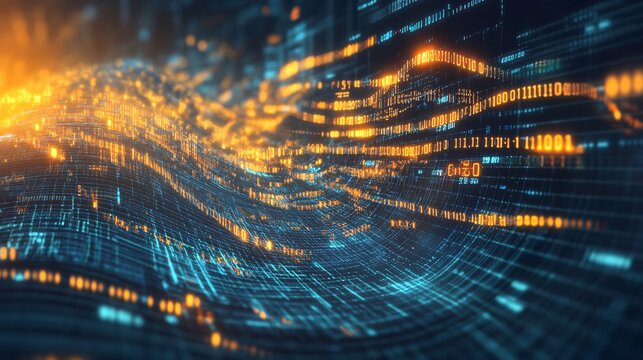 Abstract Digital Wave Data Stream Background